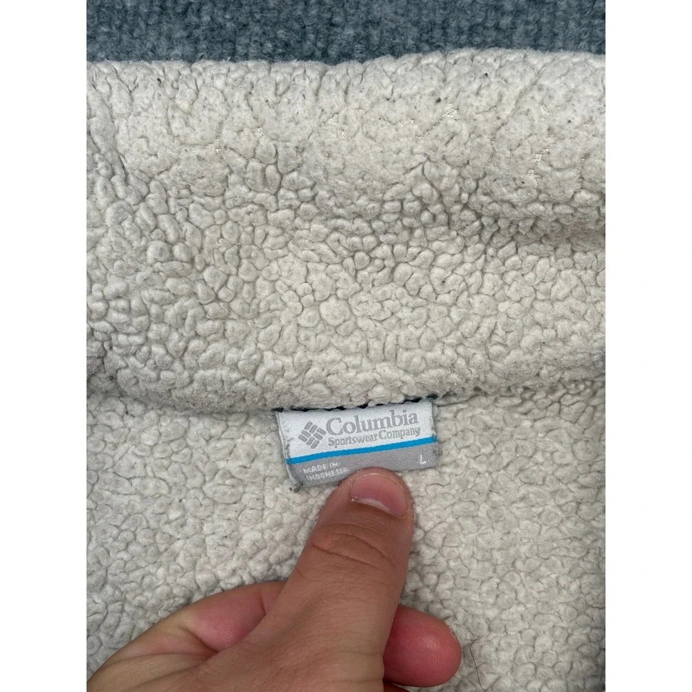 Columbia Women Large Cream Sherpa Fleece Full‎ Zip Jacket XL6620 Outdoor Layer